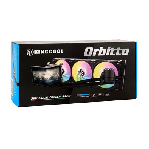 Kingcool Orbitto 360mm ARGB CPU Liquid Cooler With 6.67 Inches Curved OLED Display